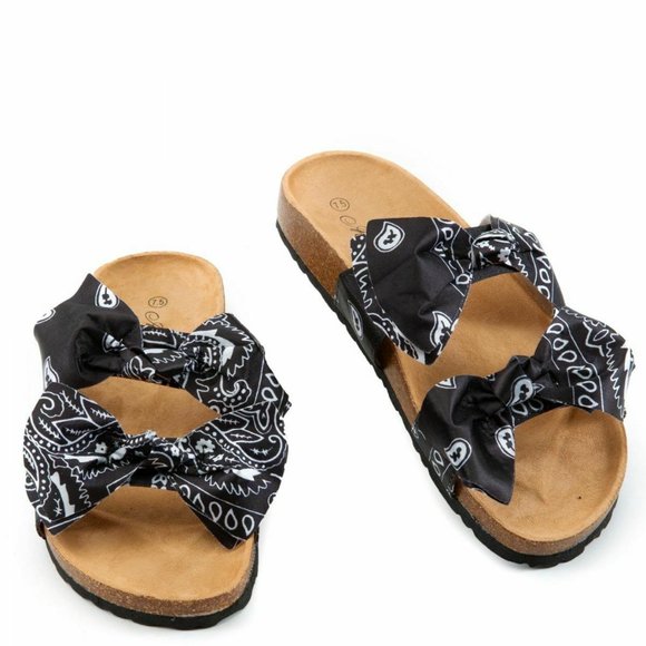 NEW WITH BOX ABATA BROAKWALK-9 BLACKBANDANA SANDALS SIZE 9 - Picture 1 of 3